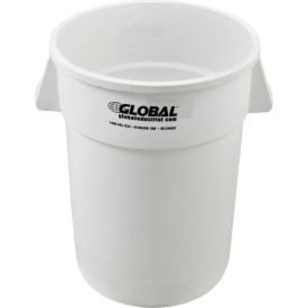 Global Equipment Plastic Trash Can - 44 Gallon White XDW-44WH